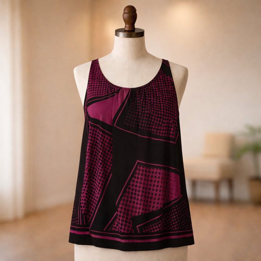 Apt. 9 Magenta and Black Tank Top Size S
